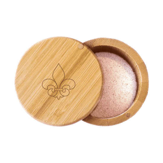 Fleur de Lis Engraved Bamboo Salt & Storage Box - A Taste of Kentucky
