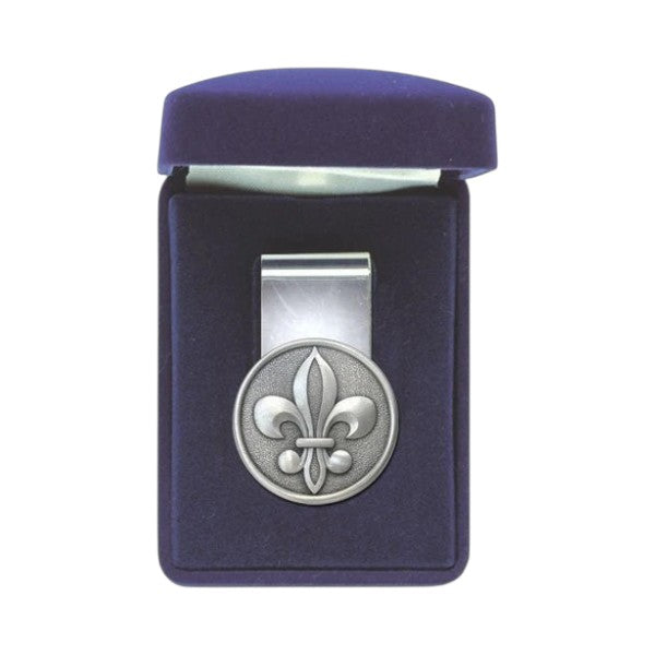 Fleur de Lis Money Clip | Pewter & Spring Steel Money Clip with Gift Box