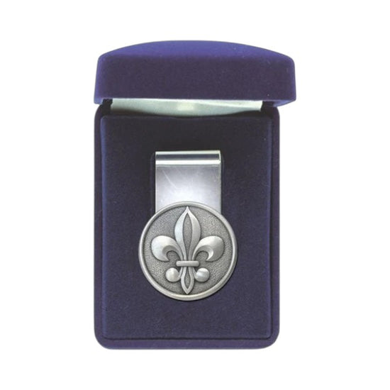 Fleur de Lis Money Clip | Pewter & Spring Steel Money Clip with Gift Box