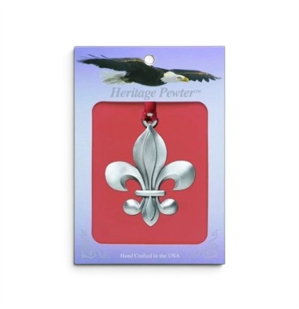 Fleur de Lis Ornament | Fine Pewter Christmas Ornament, Detailed on Both Sides - A Taste of Kentucky
