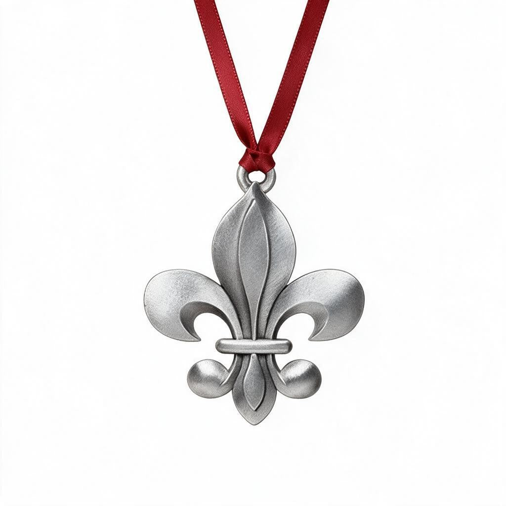 Fleur de Lis Ornament | Fine Pewter Christmas Ornament, Detailed on Both Sides - A Taste of Kentucky