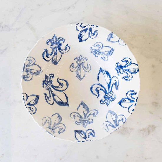 Fleur de Lis Watercolor Serving Bowl - A Taste of Kentucky