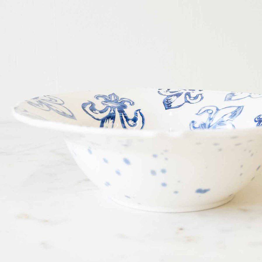 Fleur de Lis Watercolor Serving Bowl - A Taste of Kentucky