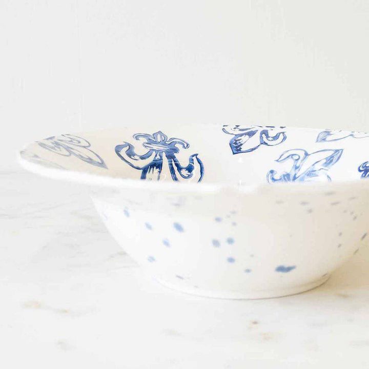 Fleur de Lis Watercolor Serving Bowl - A Taste of Kentucky