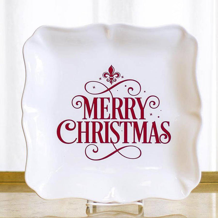 Fleur Merry Christmas Square Platter - A Taste of Kentucky