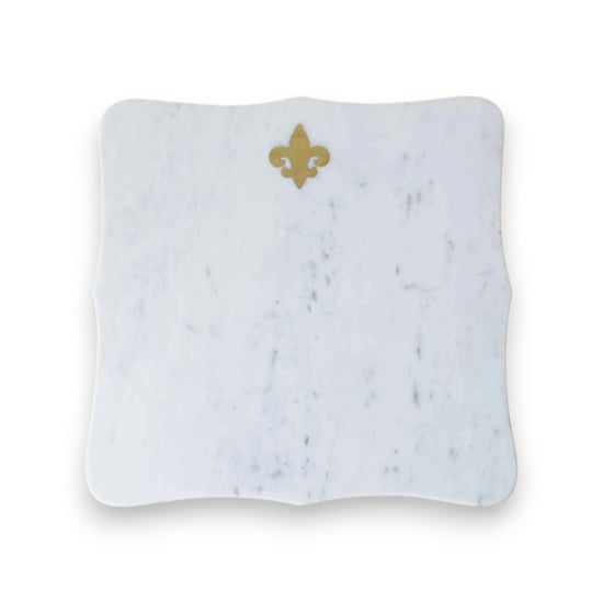 Fleur de Lis Marble Serving Board
