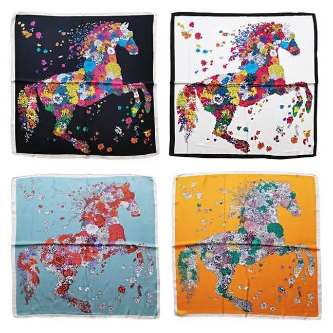 Flower Horse Satin Scarf - A Taste of Kentucky
