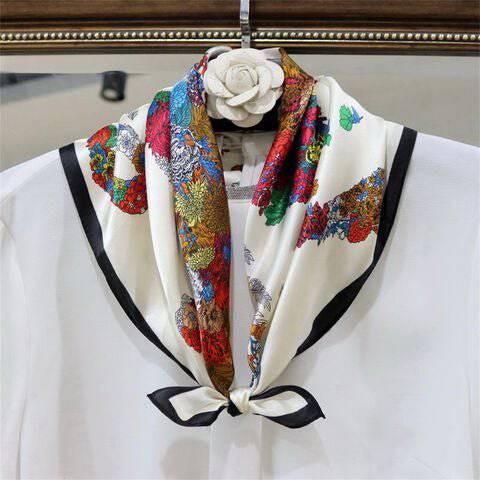 Flower Horse Satin Scarf - A Taste of Kentucky