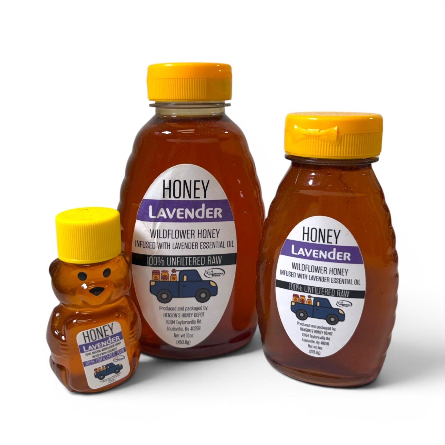 Henson's Honey Depot Raw Honey | Natural, Unfiltered Kentucky Honey in 6 Flavors: Wildflower, Bourbon, Hot Honey, Cinnamon Vanilla, Elderberry & Lavender - A Taste of Kentucky