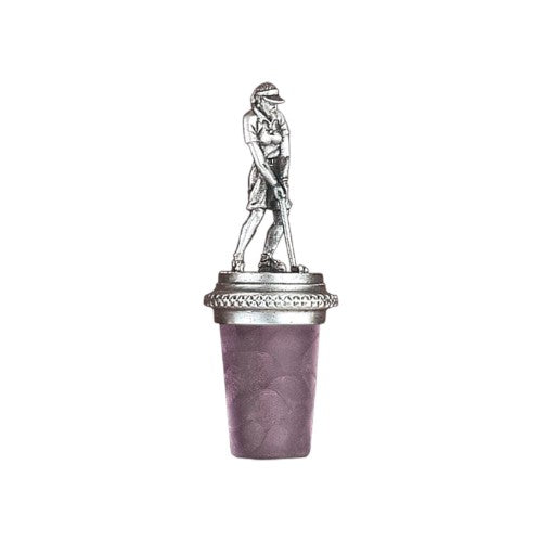 Heritage Pewter Bottle Stopper – Six Designs: Horseshoe, Horse, Golf Ball, Female Golfer, Male Golfer & Fleur-de-Lis - A Taste of Kentucky