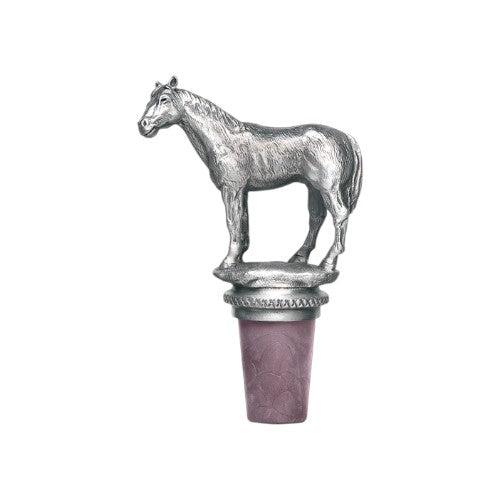 Heritage Pewter Bottle Stopper – Six Designs: Horseshoe, Horse, Golf Ball, Female Golfer, Male Golfer & Fleur-de-Lis - A Taste of Kentucky
