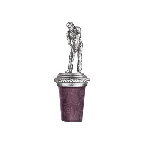Heritage Pewter Bottle Stopper – Six Designs: Horseshoe, Horse, Golf Ball, Female Golfer, Male Golfer & Fleur-de-Lis - A Taste of Kentucky
