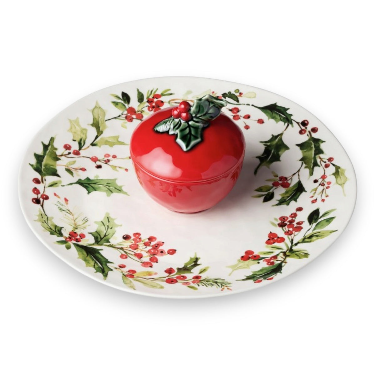 Holly and Vines Chip & Dip Set - A Taste of Kentucky