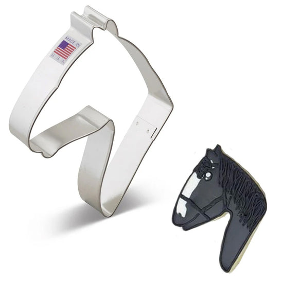 Horse head cookie cutter, 1 inch deep, Made in USA