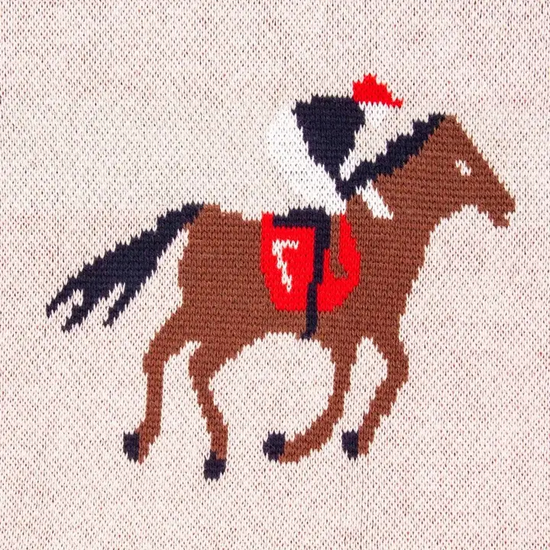 Equestrian Horse Racing Jockey Cotton Baby Blanket