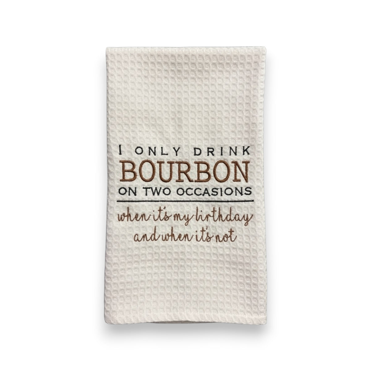 Bourbon Embroidered Tea Towel