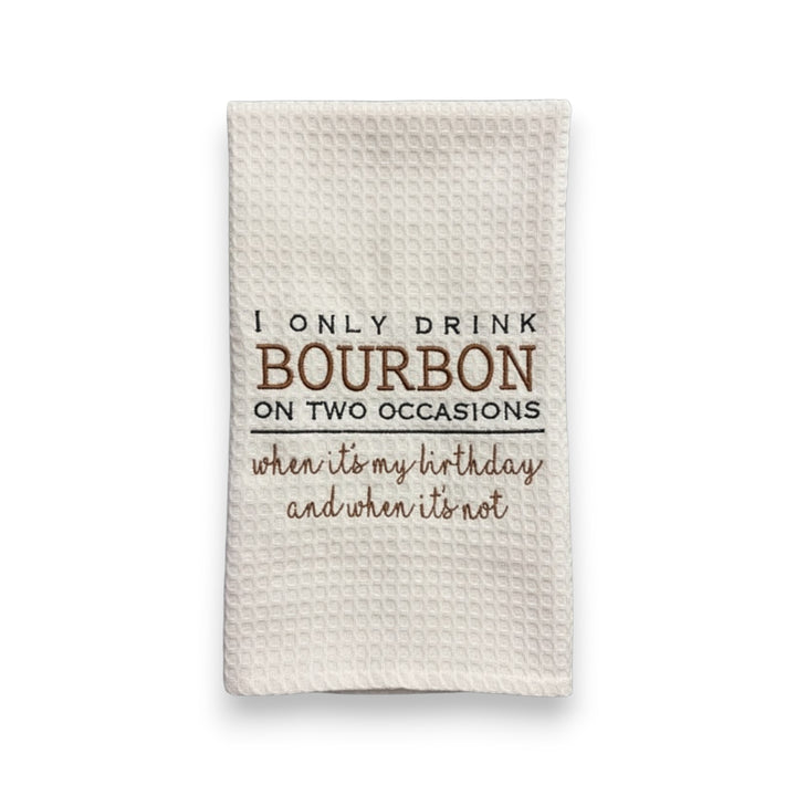 Bourbon Embroidered Tea Towel
