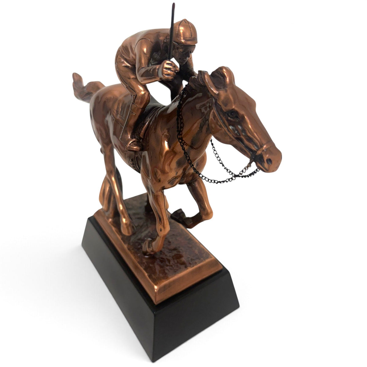 Jockey on Horse Racing Sculpture | 10" Decorative Jockey Figurine