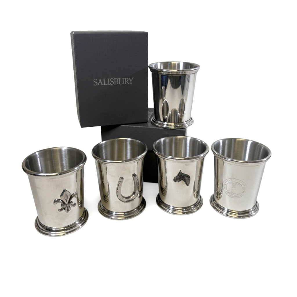 Salisbury Kentucky Mint Julep Cup | 9 oz. Polished Pewter | Multiple Designs - A Taste of Kentucky