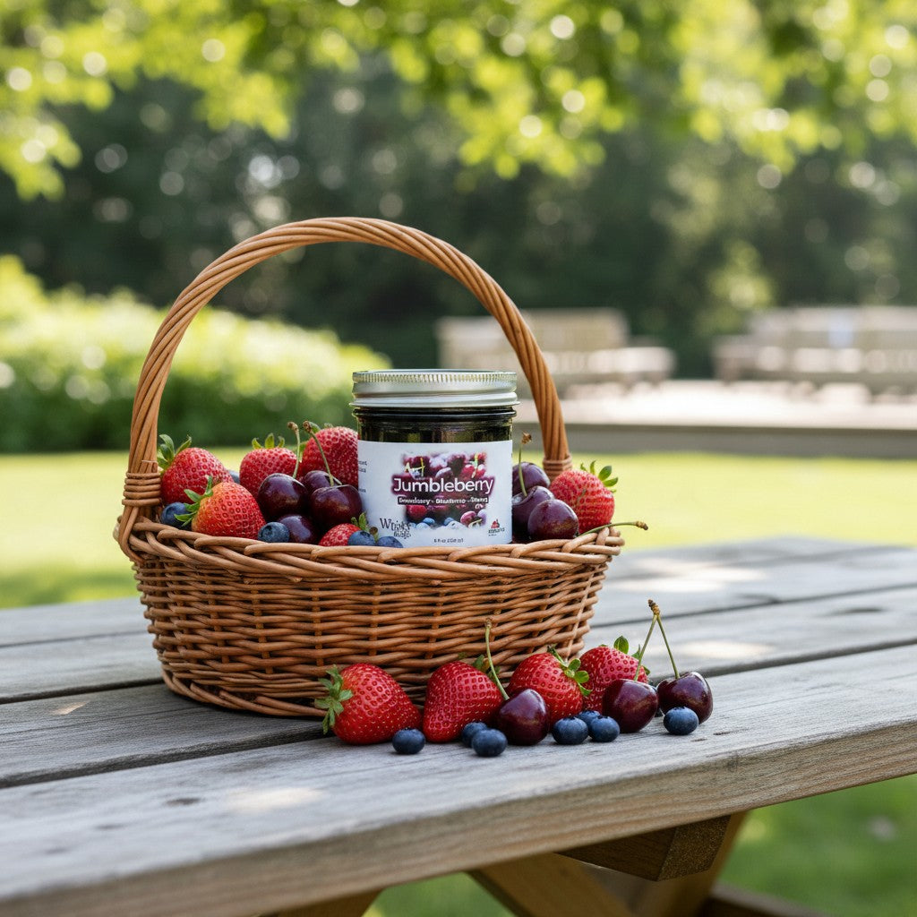 Kentucky Fresh Jam Jumbleberry Jam | Strawberry, Blueberry & Cherry Jam from Whisky Ridge Farm (8 oz Jar)