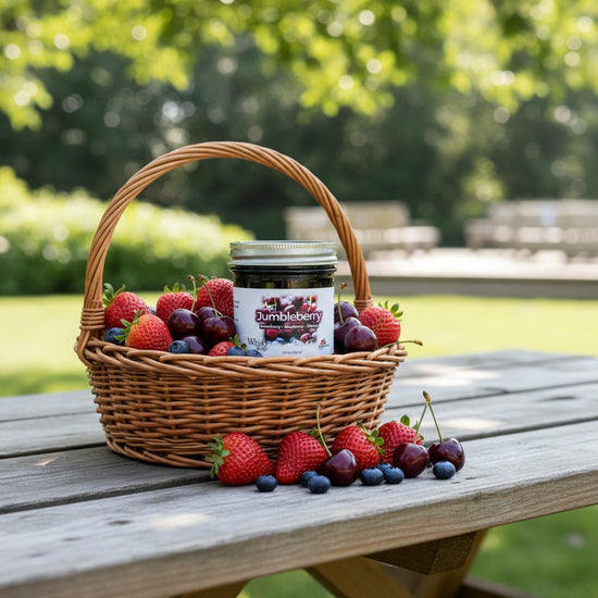 Kentucky Fresh Jam Jumbleberry Jam | Strawberry, Blueberry & Cherry Jam from Whisky Ridge Farm (8 oz Jar)