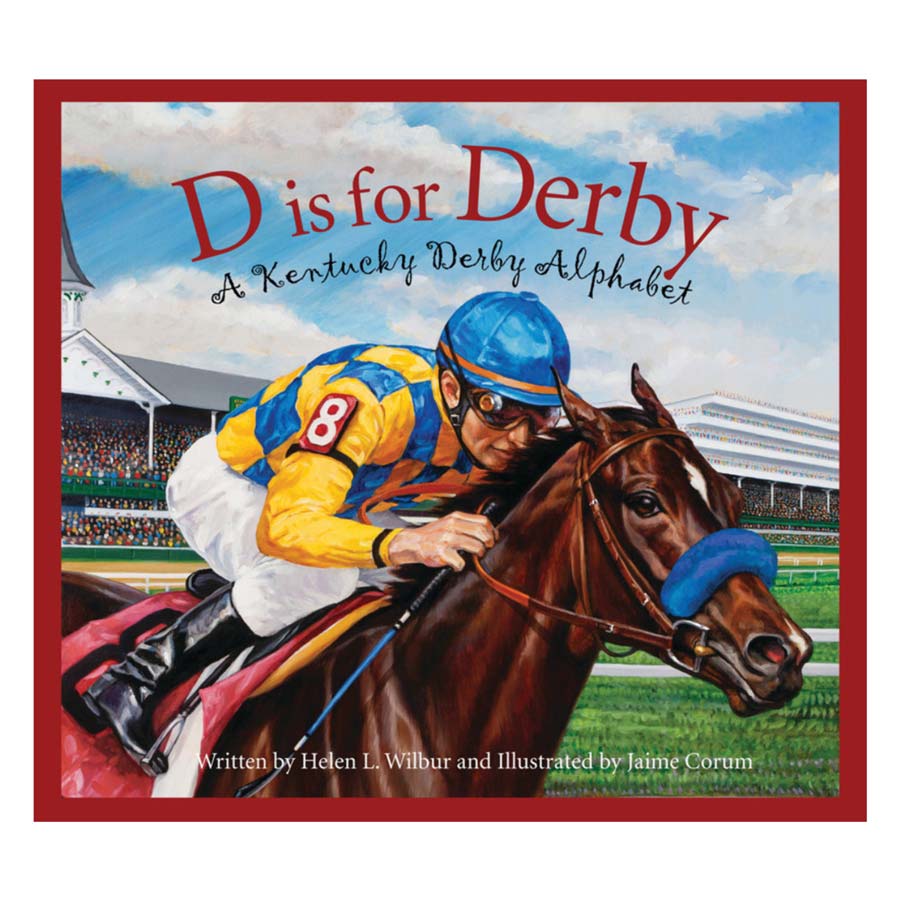 Book cover of 'D is for Derby' with a horse and jockey illustration.