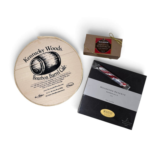 Kentucky Bourbon Cake and Candy Sampler | Bourbon Barrel Cake, Woodford Reserve Bourbon Balls & Modjeska's Gift Tower - A Taste of Kentucky