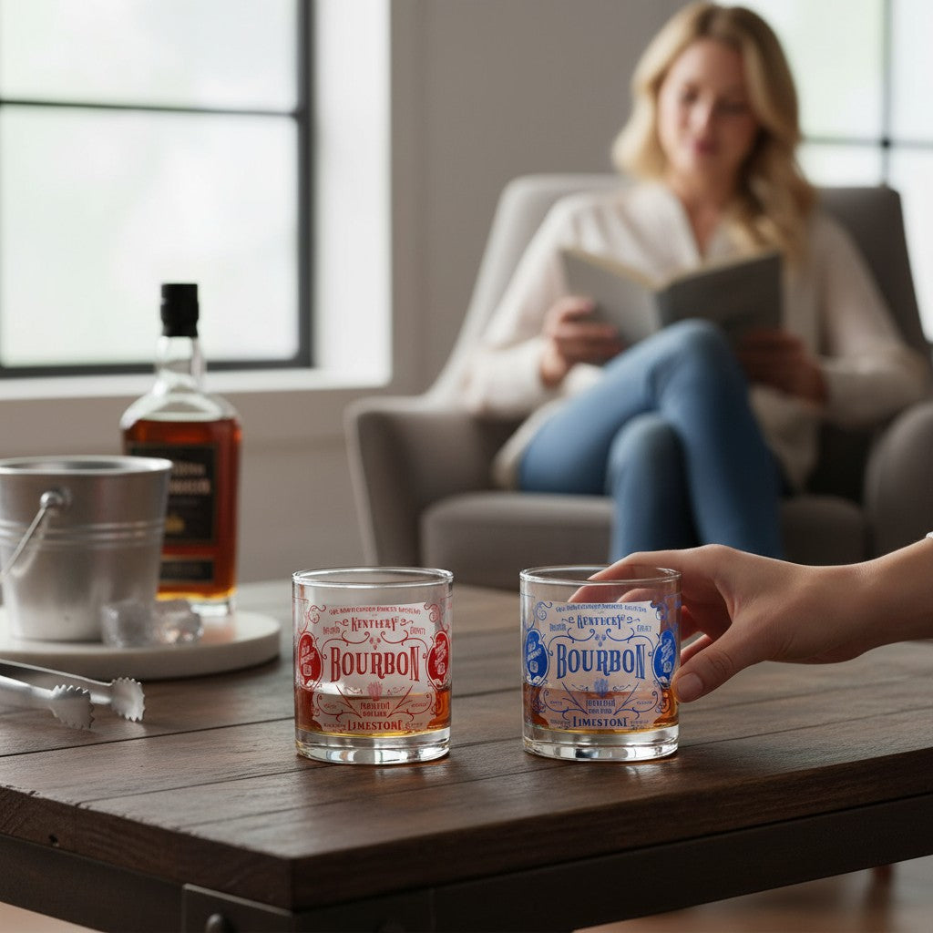 Kentucky Bourbon Origins Whiskey Rocks Glass - Thumbnail 4