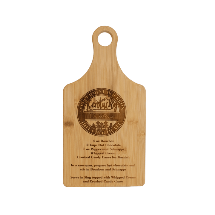 Kentucky Christmas Peppermint Bourbon Hot Chocolate Recipe Bamboo Cutting Board - A Taste of Kentucky
