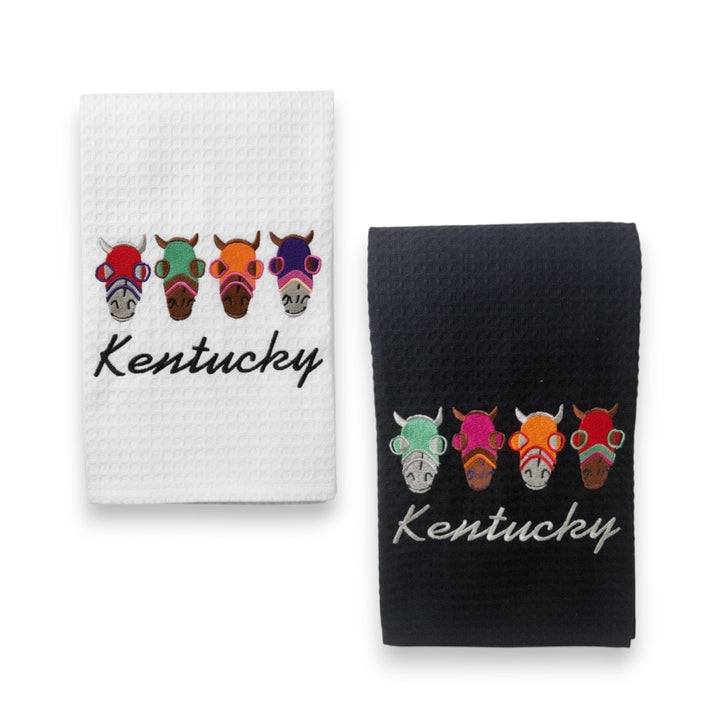 Kentucky Derby Embroidered Horse Head Tea Towel - A Taste of Kentucky