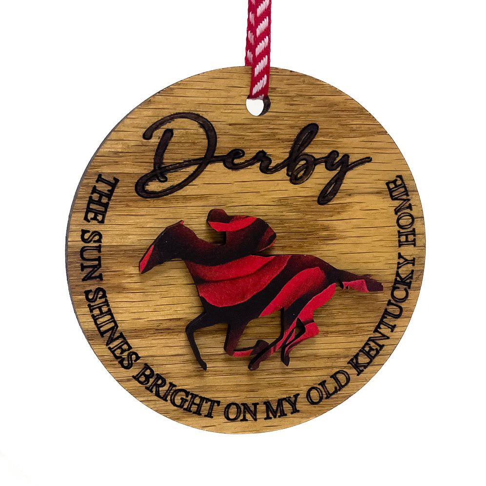 Kentucky Derby 150 Red Wood Ornament - A Taste of Kentucky