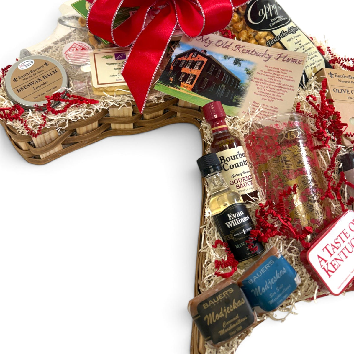 Horse Head Gift Basket | Kentucky Derby Gift Basket with Bourbon Chocolates, Mint Julep Glass & More - A Taste of Kentucky