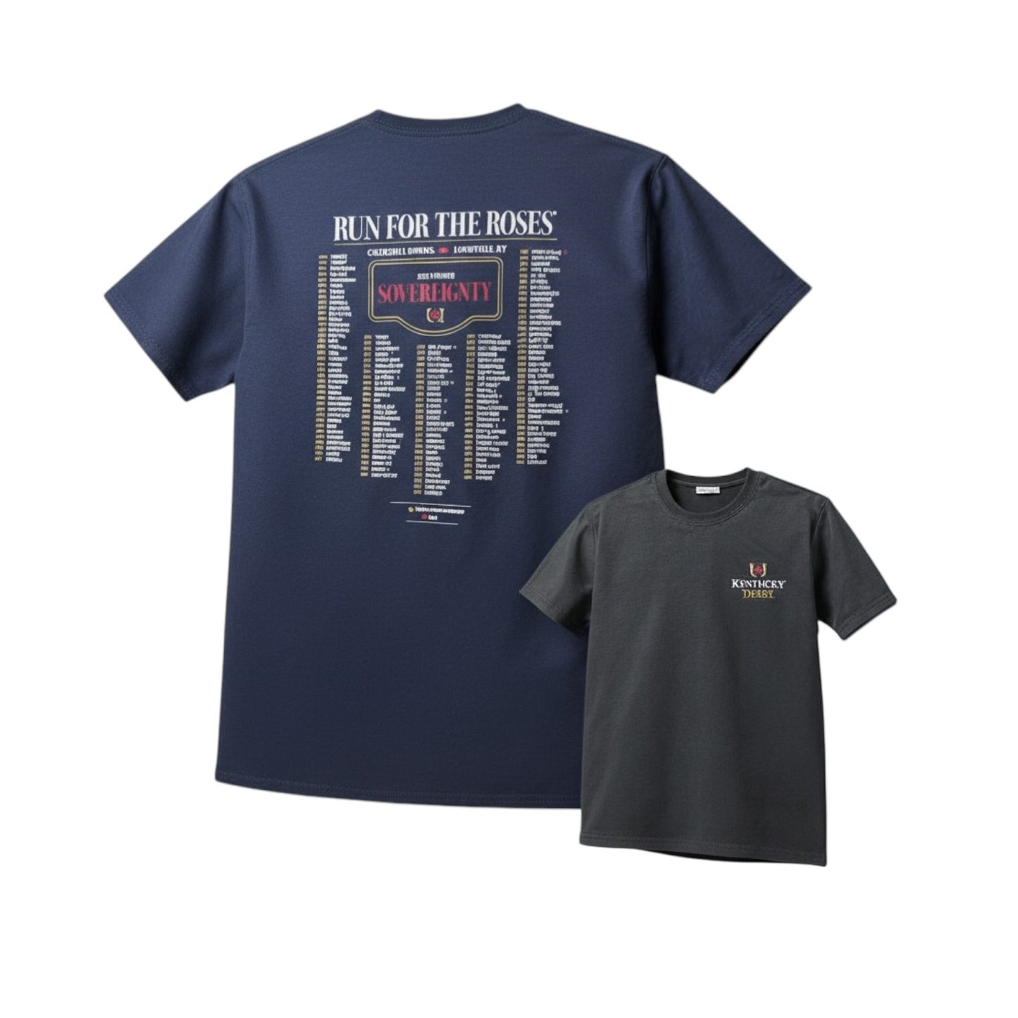Kentucky Derby Run for the Roses Winners Tshirts in Navy and Dark Gray