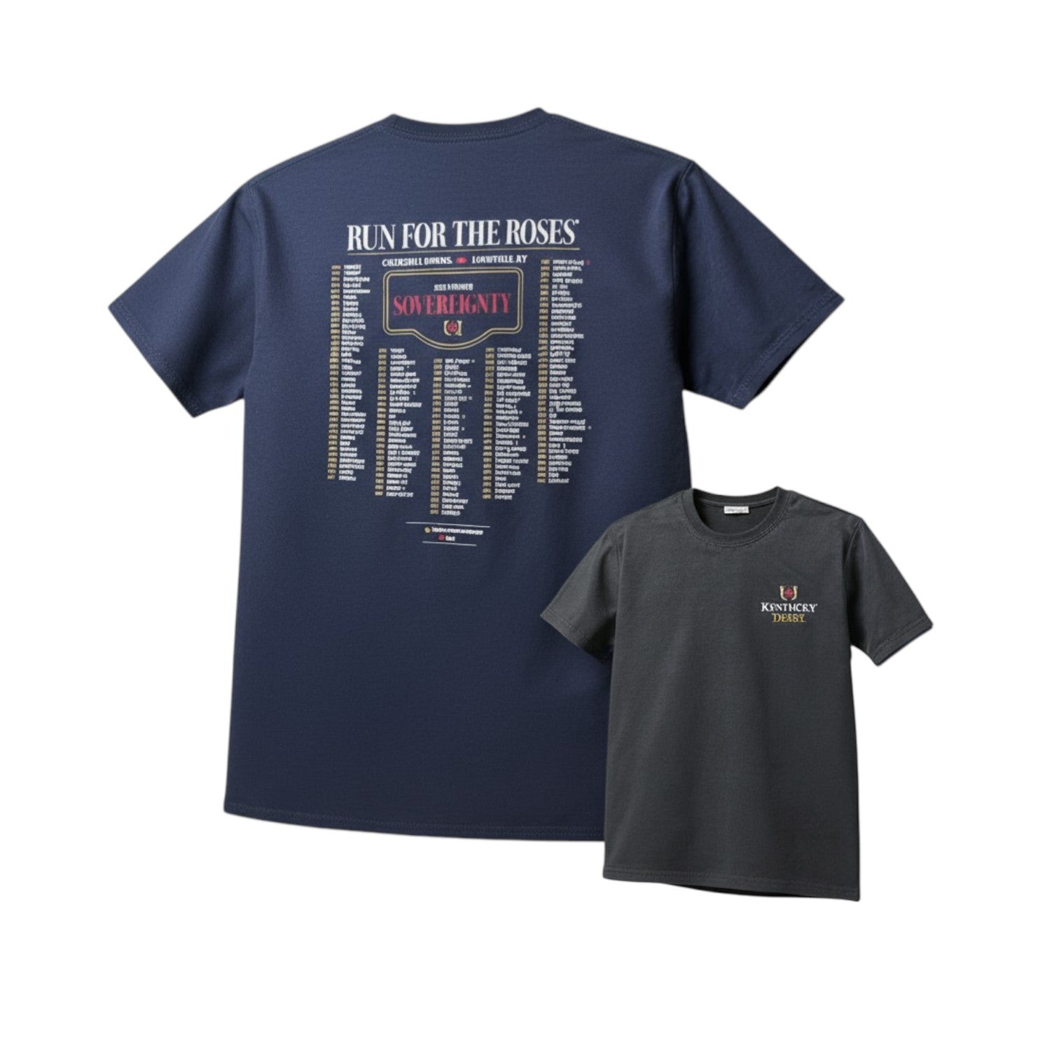 Kentucky Derby Run for the Roses Winners Tshirts in Navy and Dark Gray