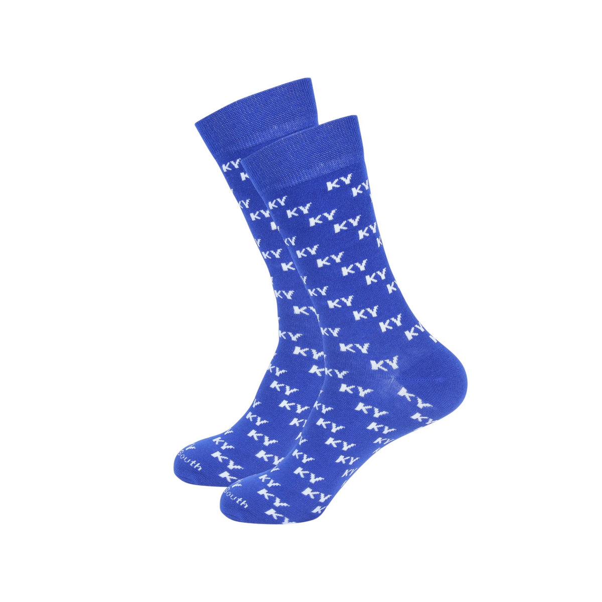 Kentucky Pride Blue Novelty Crew Socks — KY State Shape & Letters Designs - A Taste of Kentucky