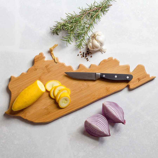 Kentucky Shape Cutting Board with Fish Kiss™ Artwork - A Taste of Kentucky