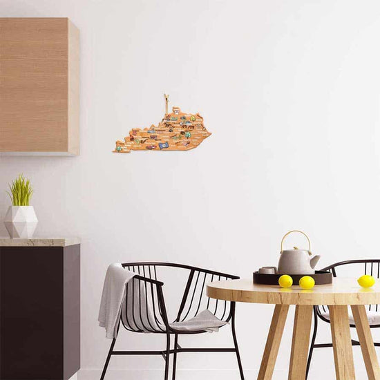 Kentucky Shape Cutting Board with Fish Kiss™ Artwork - A Taste of Kentucky