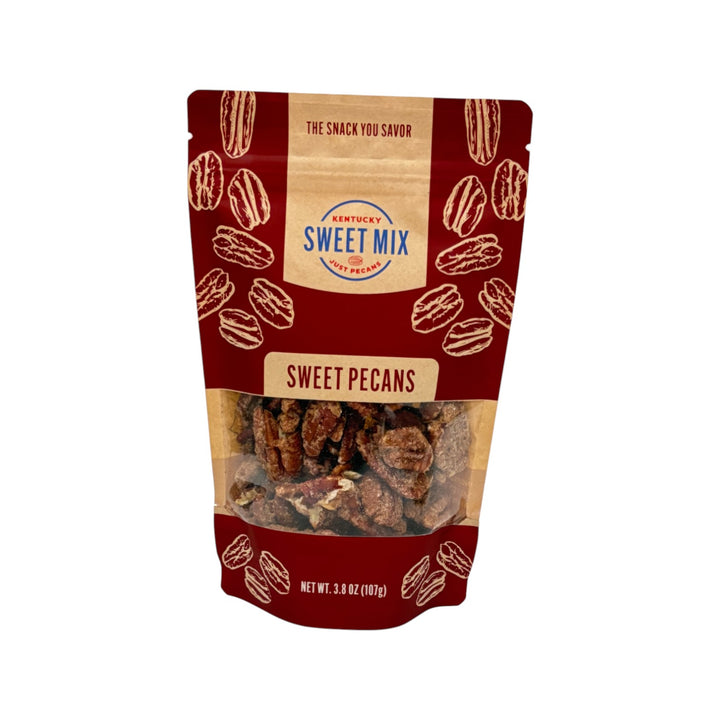 A 3.8 oz pouch of Kentucky Sweet Mix Just Pecans against a white background.