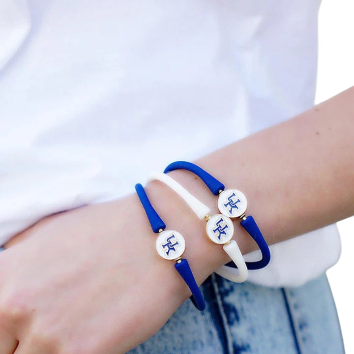 Kentucky Wildcats Enamel Silicone Bali Bracelet – White or Blue - A Taste of Kentucky