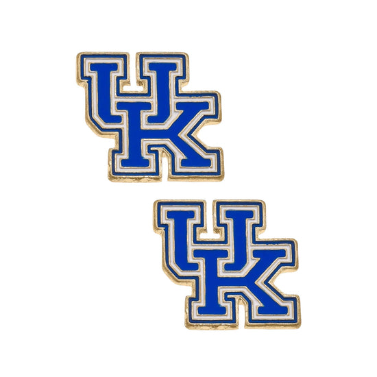 Kentucky Wildcats Enamel Logo Stud Earrings – Shiny Gold - A Taste of Kentucky