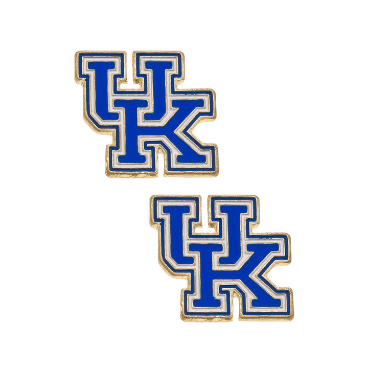 Kentucky Wildcats Enamel Logo Stud Earrings – Shiny Gold - A Taste of Kentucky