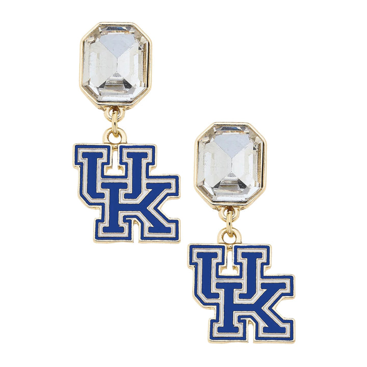 Kentucky Wildcats Rhinestone Enamel Logo Earrings – Shiny Gold - A Taste of Kentucky