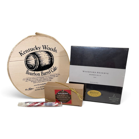 Kentucky Bourbon Cake and Candy Sampler | Bourbon Barrel Cake, Woodford Reserve Bourbon Balls & Modjeska's Gift Tower - A Taste of Kentucky