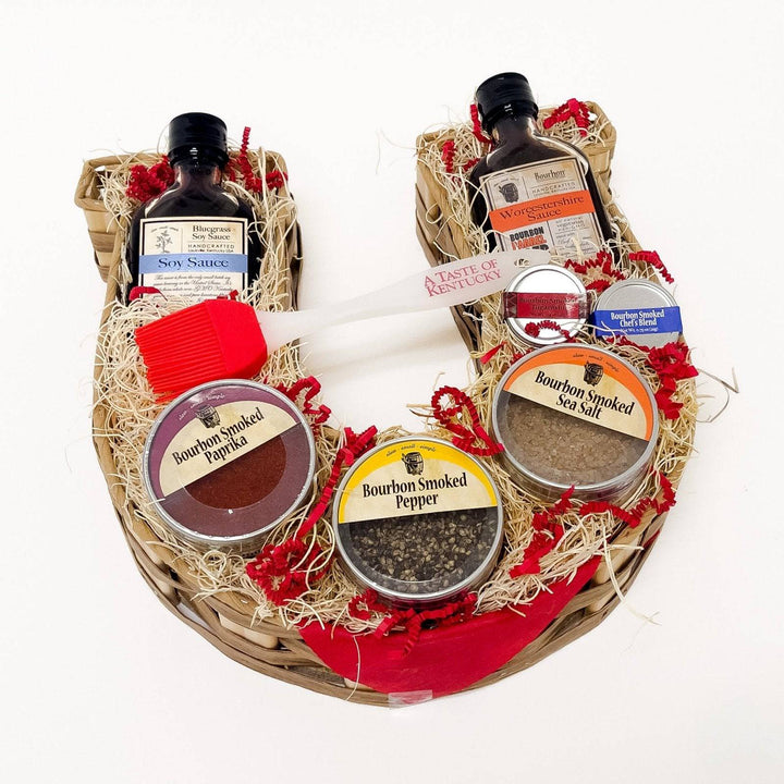 Kick It Up with Bourbon Barrel Foods Horseshoe Gift Basket - A Taste of Kentucky