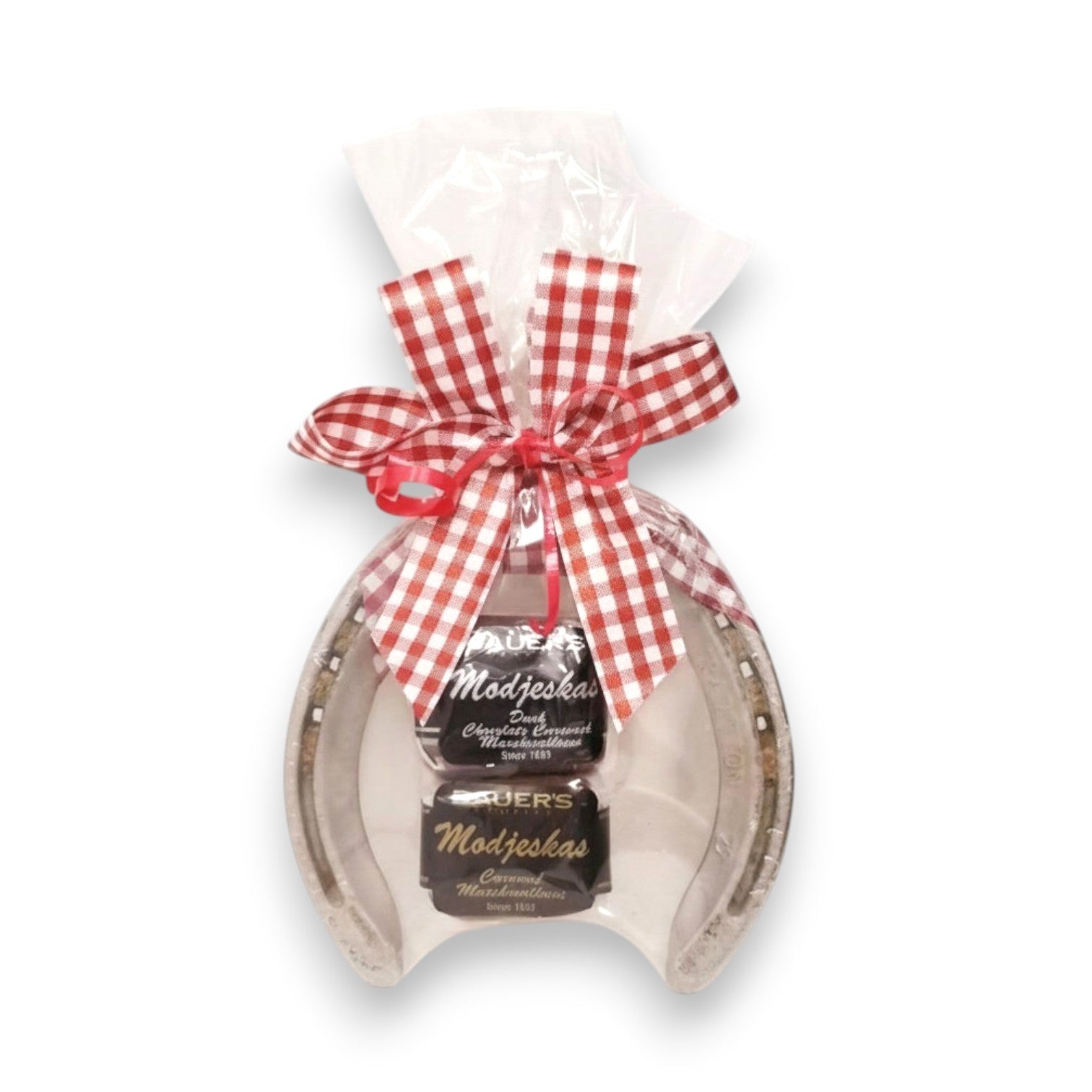 Kicked Up Horseshoe with 2 Pc. Bauer’s Candies Modjeskas - A Taste of Kentucky