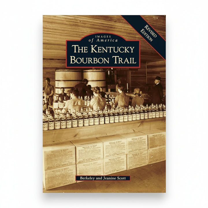 The sepia-toned front cover of The Kentucky Bourbon Trail, showing a historic bottling facility.