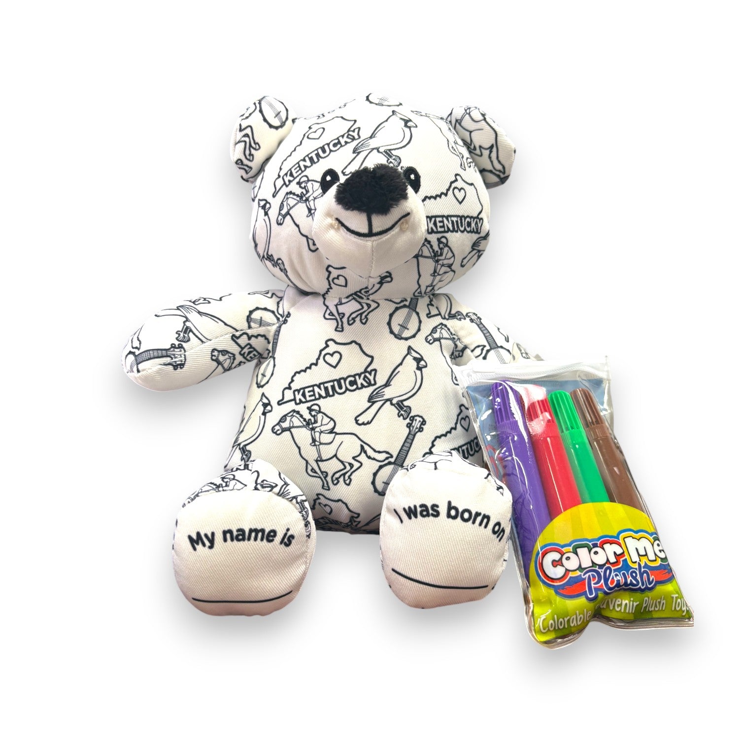 Color Me Plush Kentucky Bear | Kids' Gift Set