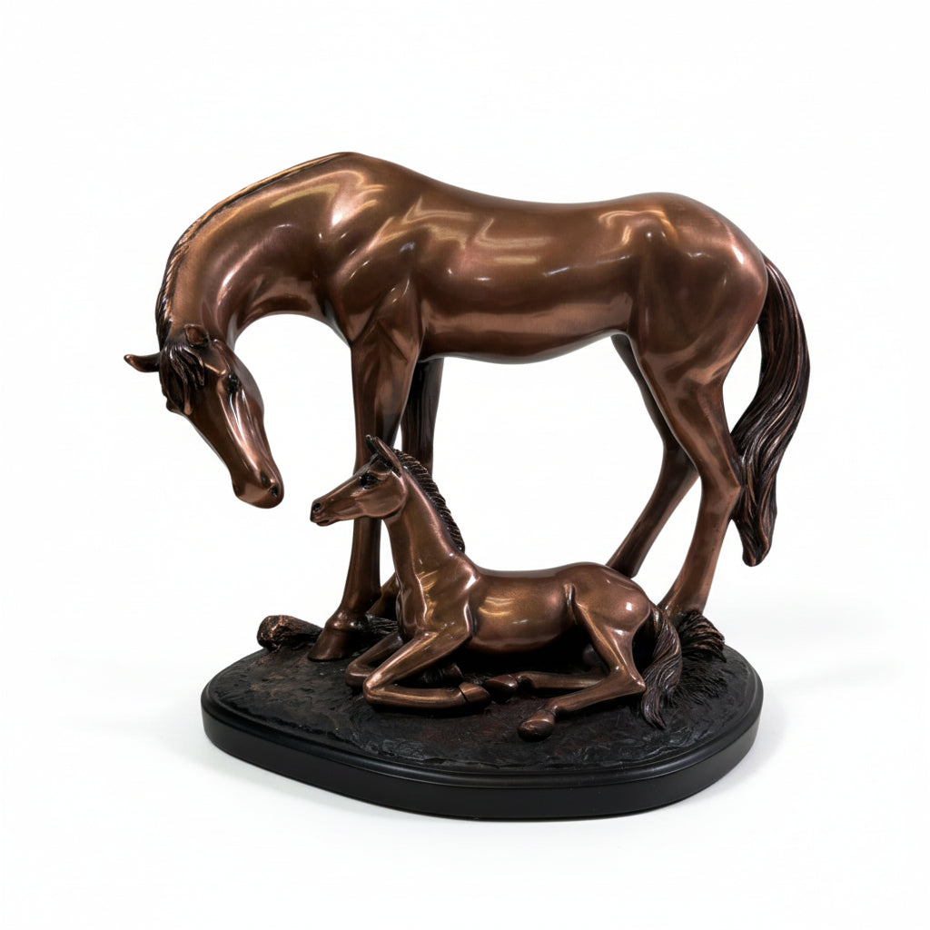 The large 12" x 11.5" Mom & Baby Horse Sculpture.