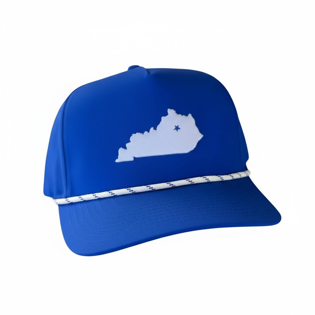 Front view of the Lexington, KY dad hat in cotton twill, featuring an embroidered script logo over the state outline.