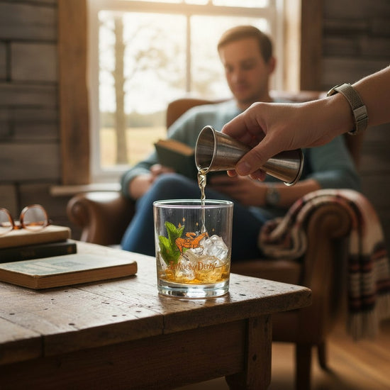 A classic cocktail being served in the handsome 1957 retro Derby rocks glass.